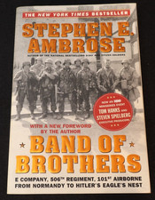 Band of Brothers by Stephen E Ambrose Paperback with 3 Signatures Co. E 506 PIR picture