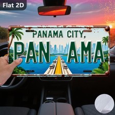 Tin Sign Panama City Retro Metal Outdoor Wall Decor 12x6 Inches Plaque picture