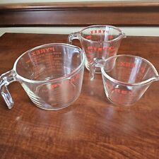 Measuring Bowl Cup Pyrex 1 Cup & 2 Cup Anchor Hocking 4 Cup Vintage LOT Of 3 picture