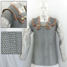 Lorica Hamata Roman Knight Medieval 16g Steel Chainmail Armor Extra Large picture