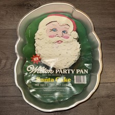 Vintage 1979 Wilton Santa Claus Head Face Cake Pan Christmas & Booklet #502-2308 picture