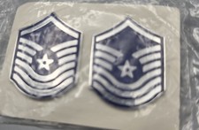 Vintage 1985 USAF Senior Master Sergeant E-8 Rank Insignia Pair NOS Sealed picture