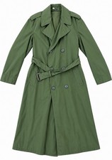 Vintage 1970’s 1960’s US Military Size 38 Small Raincoat Olive Drab Green Trench picture
