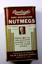 Vintage W.T. Rawleigh Co. 1950's Pure Granulated NUTMEG 3 oz. Spice TIN picture