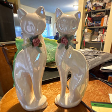 Vintage Rosenthal Netter style pair of White Porcelain Cat statues picture