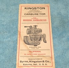 Kingston Floating Ball Carburetor Original Brochure 1910 USA Beige Red Black picture