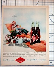 Vintage Royal Crown Cola Ad 1950s Mother Daughter RC Soda Print Ephemera picture