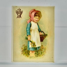 Dilworth's Coffee Antique Victorian Trading Card Girl Basket picture