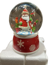 Macy's Holiday Lane 100mm  Musical Snow Globe / Jungle Bells/ Santa w gifts 2008 picture