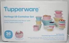 TUPPERWARE HERITAGE18 PIECE CONTAINER SET PASTEL COLORS 