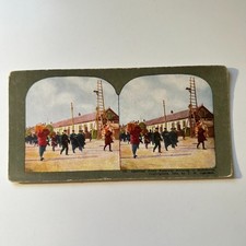 Japanese Army Reserves Arriving In Manchuria Antique Stereoview Card 5H6-6 picture