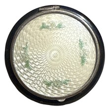 VTG Evans 1930’s Art Deco Hand Painted Guilloche Enamel Powder Compact picture