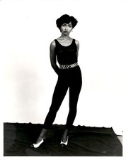 GA235 Original Photo CHIC FASHION MODEL IN SEXY BELTED JUMPSUIT & HEELS picture