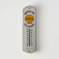 Vintage Shell Motor Oil Gasoline Advertising Wall Thermometer - Functions Well picture