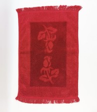 Vintage Sears Royal Touch Floral Hand Towel Granny Core Red Rose Fringe picture