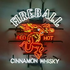 Fireball Red Hot Cinnamon Whisky Neon Sign 24