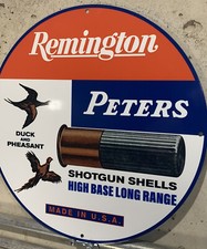 Vintage Style Peters Remington Hunting Ammo Metal Steel Top Quality Heavy Sign picture