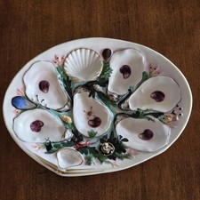 Antique Oyster Plate Union Porcelain Works New York 10.25