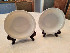 Syracuse China White Floral Shelledge Lot of 2 8