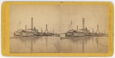 LOUISIANA STEREOVIEW - New Orleans - Towboat Station - ST Blessing 1870s picture