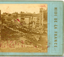 FRANCE, Aries, Ruins Of Old Roman Forum, c.1860s--Stereoview B132 picture