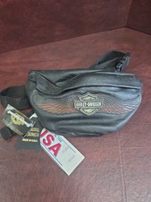 Vintage Genuine Harley Davidson Leather Fanny Pack With Tags picture