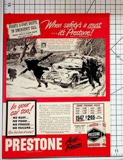 1947 Prestone Anti-Freeze Vintage Ad Ambulance Winter Safety Ephemera picture