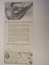 1923 RAND MC NALLY MAPS, LUCKY STRIKE CIGARETTES 2 SID ANTIQUE VINTAGE PRINT AD picture