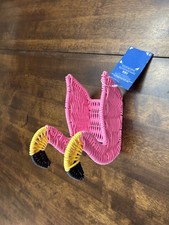 vibrant Ciroa Hello Summer Pink Flamingo Resin Wicker Napkin Holder New w Tags picture