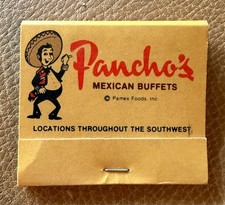Vintage 1970s Pancho’s Mexican Buffet Matchbook Pamex Foods Texas Southwest picture