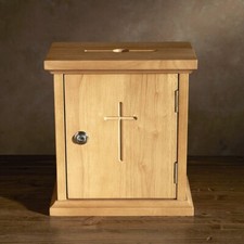 Offering Box with Lock & Removable Receptacle for Church Donations, 11