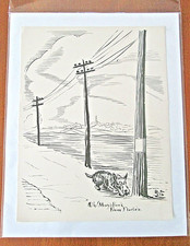 Humorous Scottish Terrier Print 1930s Scottie Illustration Art by Zito 9x12