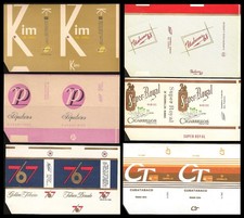 RARE, Select Set of 6 Cigarettes pack labels. Empty; labels only. picture