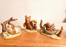 Vintage Enesco Set of 3 Dated 1975 Mice Figurines E-5952 With Foiled Sticker picture
