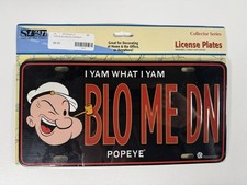 2002 Popeye BLO ME DN Novelty License Plate Vintage Cartoon Collectible NEW READ picture
