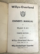 VINTAGE 1948 WILLYS-OVERLAND OWNER'S MANUAL UNIVERSAL JEEP MODEL CJ-3A 1st Editi picture