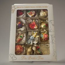 Inge’s Christmas Heirlooms 12 Glass Ornaments The Bride's Tree Set Germany picture