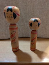 Hiraga Kenichi Sakunami Kokeshi Two Piece Set 1961 Vintage Rare Authentic picture