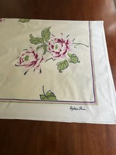 Vintage Styled In Paris Tablecloth Cottage Flowers Pinks, And Burgundy ￼ picture