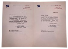 2 Signed Letters from Admiral Forrest P. Sherman, U. S. Navy, 1950, Waltman picture