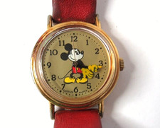 VINTAGE LADIES' QUARTZ 1980'S DISNEY MICKY MOUSE LORUS WATC Y481-6300 RUN picture