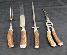 VTG Anton Wingen Rostfrei Soligen Cutlery Germany Stag Handle Carving Set picture