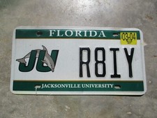 Florida 2004 Jacksonville University license plate #    R8IY picture
