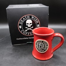Death Wish Coffee ETERNAL EMBRACE 2001/4000 Deneen Pottery Rare Skull Mori picture