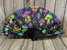 Mushroom UV Glow Rave Fan Foldable for EDM, Music Festival, Event, Party, Dance picture