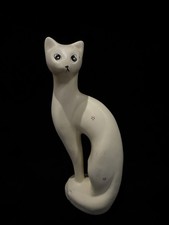 Vintage Mid Century Modern Ceramic Cat Figurine 10.5” Retro Atomic MCM Decor Rar picture