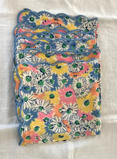 D. Porthault ,France .5 Vtg Scalloped Edge Flax Napkins. 17