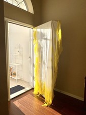 Prophetic Silk Worship Dance Flags 84X 36” Set Of 2 / Flamed Cut - Pre Owned picture