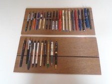 Vintage Timken Pen Lot of 32 mounted on wood paneling handmade canton ohio usa picture