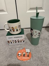 Peanuts Starbucks Collection, 3 Piece Set. 1. Mug 2. Stainless St Tumblr 3. Pins picture